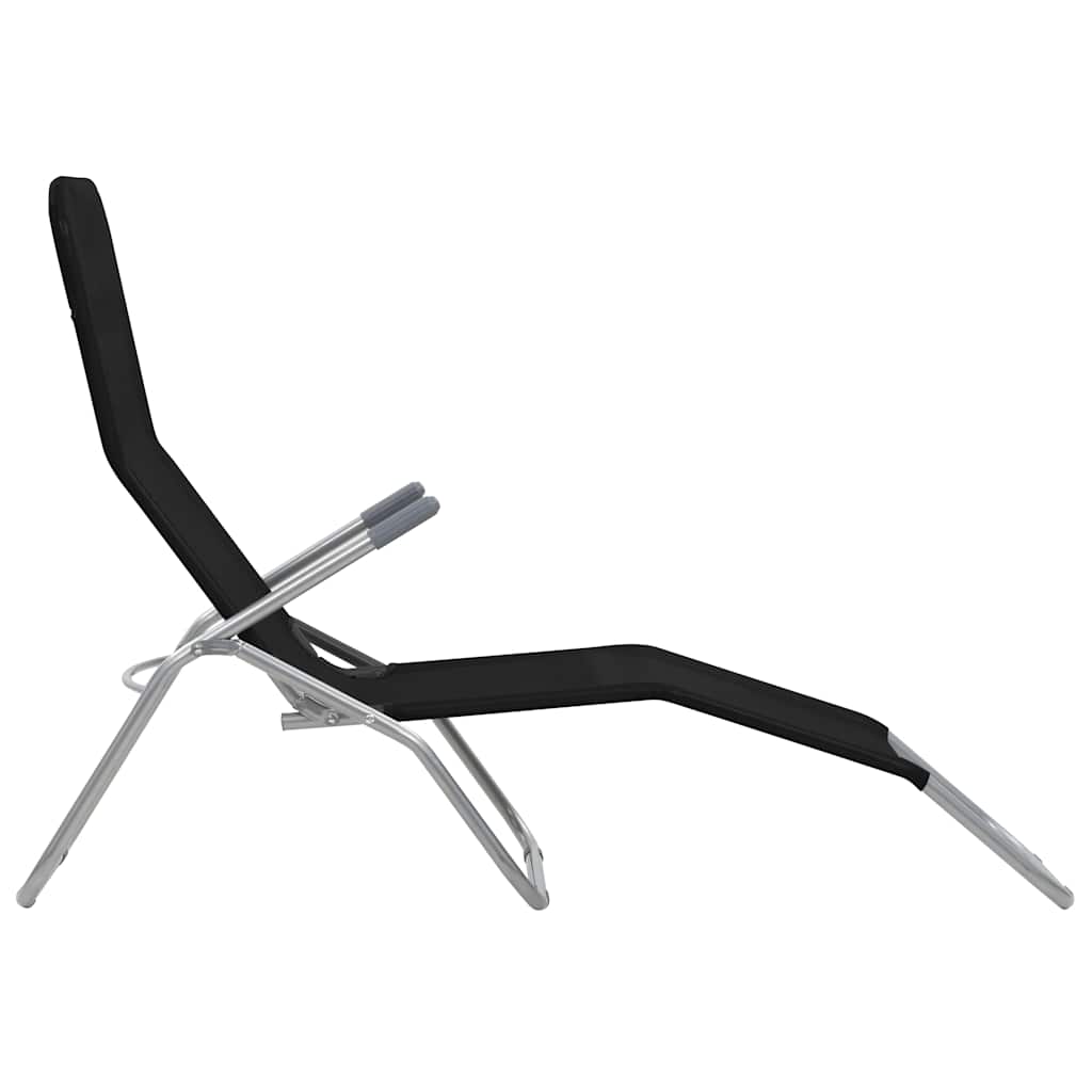 foldbare liggestole 2 stk. textilene sort