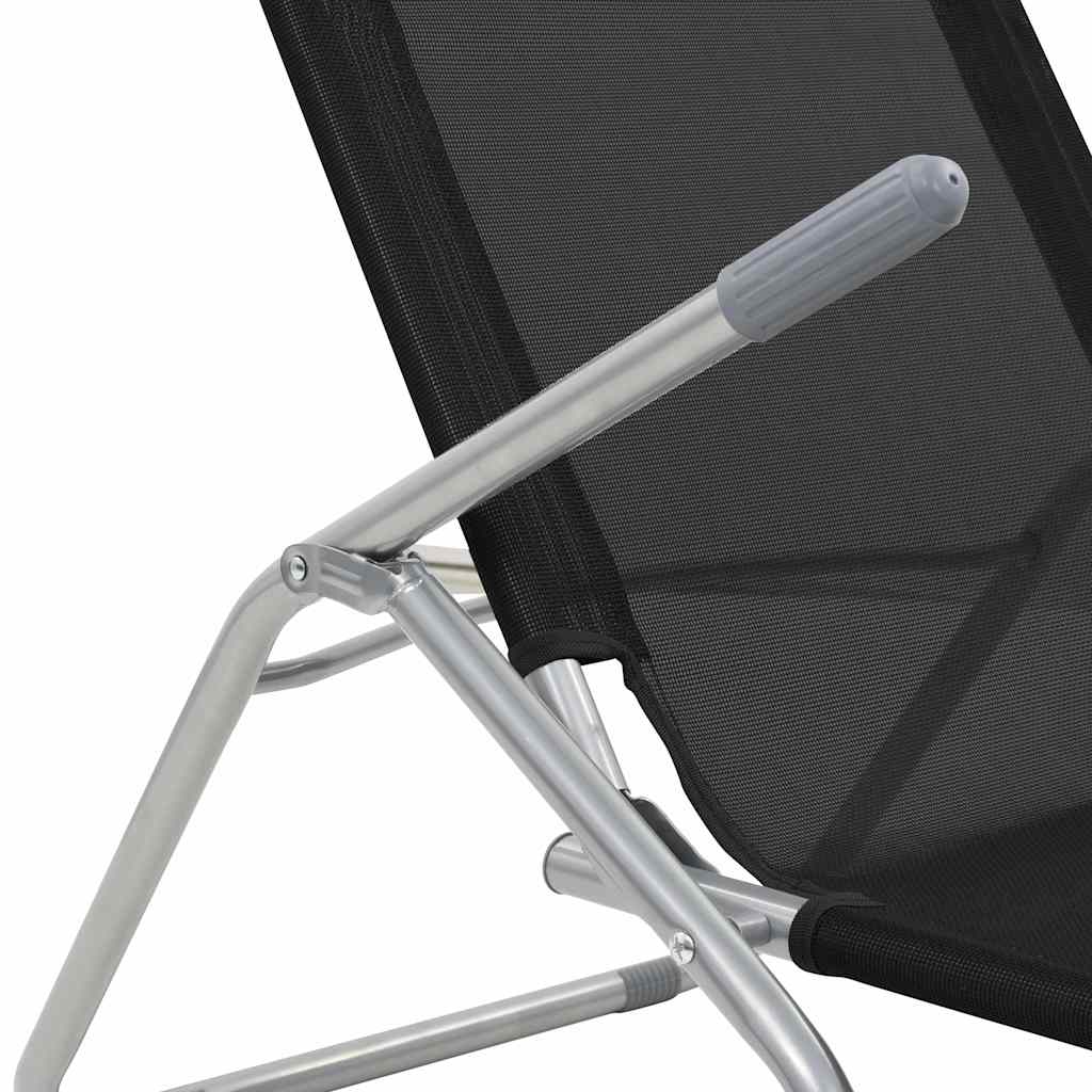 foldbare liggestole 2 stk. textilene sort