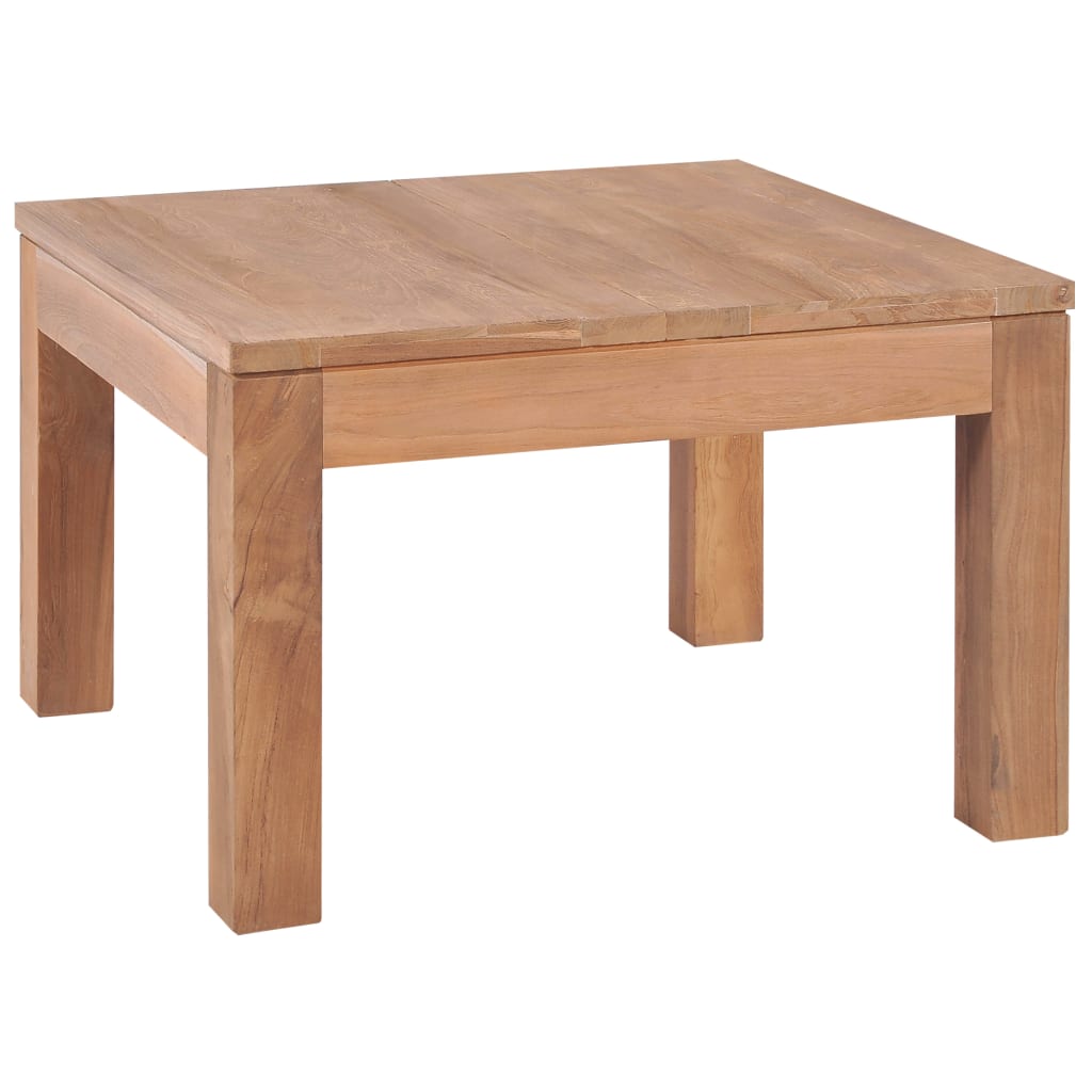 sofabord i massivt teaktræ med naturlig finish 60 x 60 x 40 cm