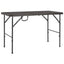 foldbart havebord 120 x 60 x 74 cm HDPE rattanlook brun