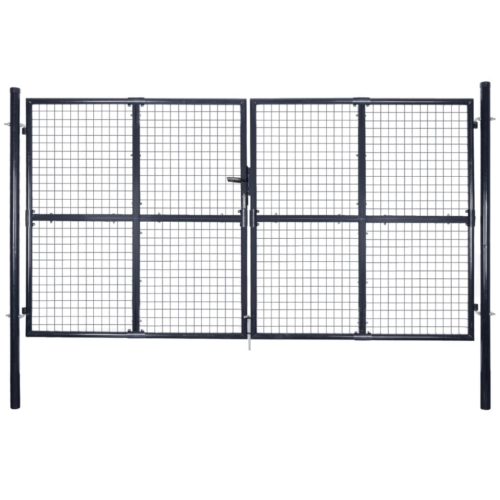 havelåge i net galvaniseret stål 300x150 cm grå