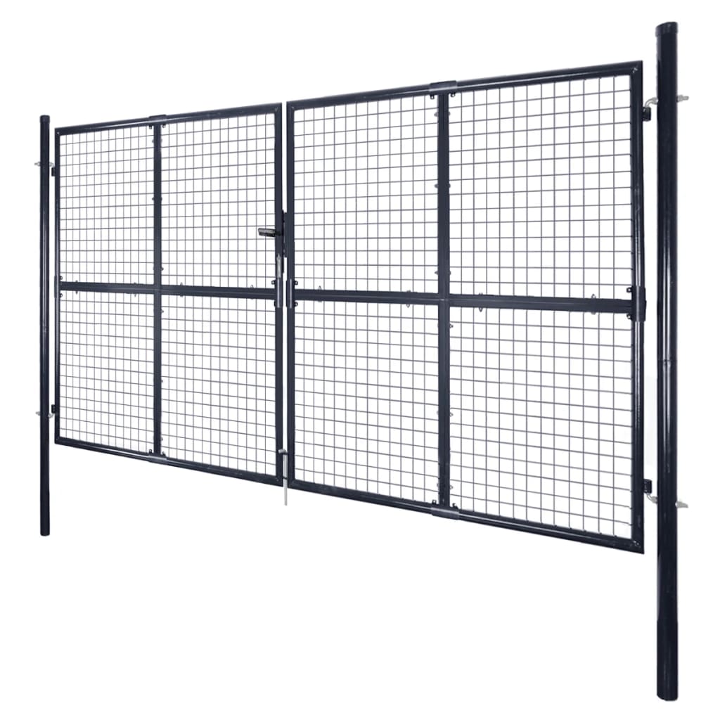 havelåge i net galvaniseret stål 300x150 cm grå