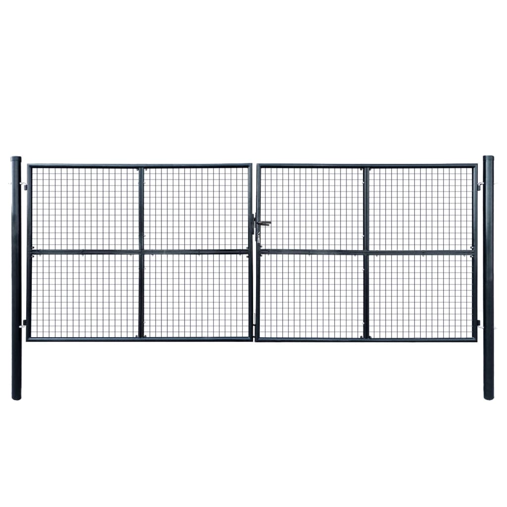 havelåge i net galvaniseret stål 400x150 cm grå