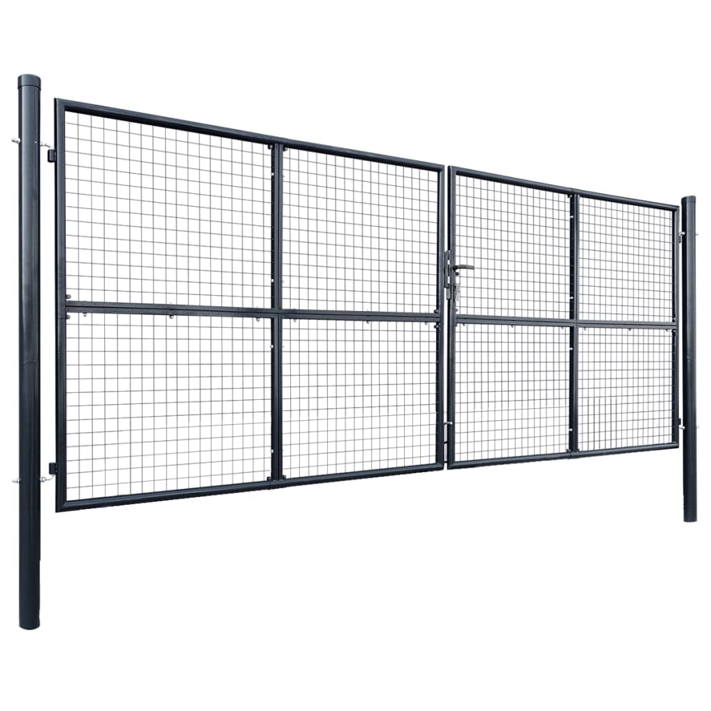 havelåge i net galvaniseret stål 400x150 cm grå