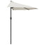 balkonparasol med aluminumsstang sandfarvet 270 x 144 cm halv