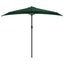 balkonparasol med aluminumsstang grøn 270 x 144 cm halv
