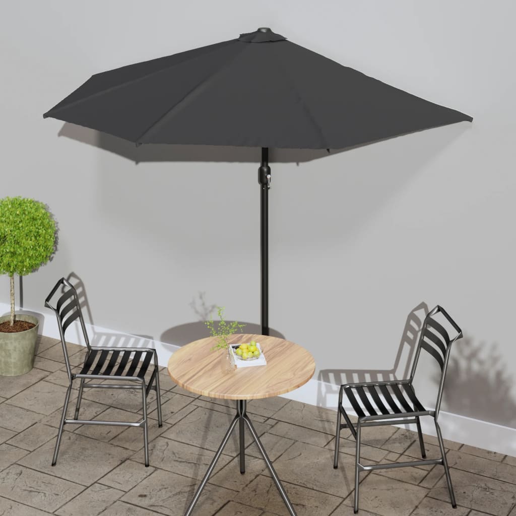 Altanparasol Med Aluminiumsstang 270x144x222 Cm Halv - Antracitgrå