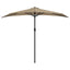 balkonparasol med aluminumsstang gråbrun 270 x 144 cm halv