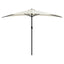 balkonparasol med aluminumsstang sandfarvet 300 x 155 cm halv