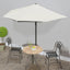 balkonparasol med aluminumsstang sandfarvet 300 x 155 cm halv