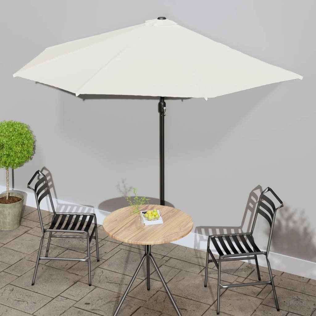 Altanparasol Med Aluminiumsstang 270x144x222 Cm Halv - Mørk sandfarvet