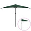 balkonparasol med aluminumsstang grøn 300 x 155 cm halv