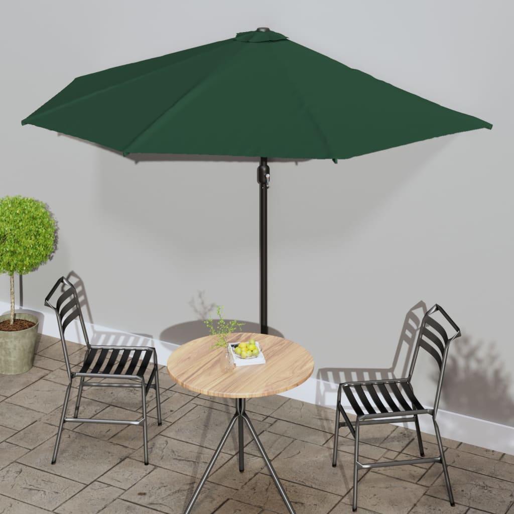 Altanparasol Med Aluminiumsstang 270x144x222 Cm Halv - Mørkegrøn