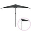 balkonparasol med aluminumsstang antracitgrå 300 x 155 cm halv