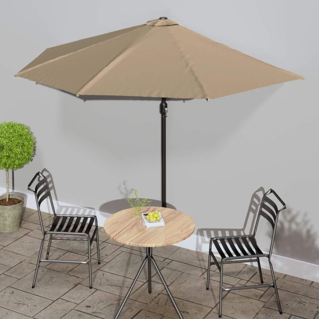 Altanparasol Med Aluminiumsstang 270x144x222 Cm Halv - Gråbrun