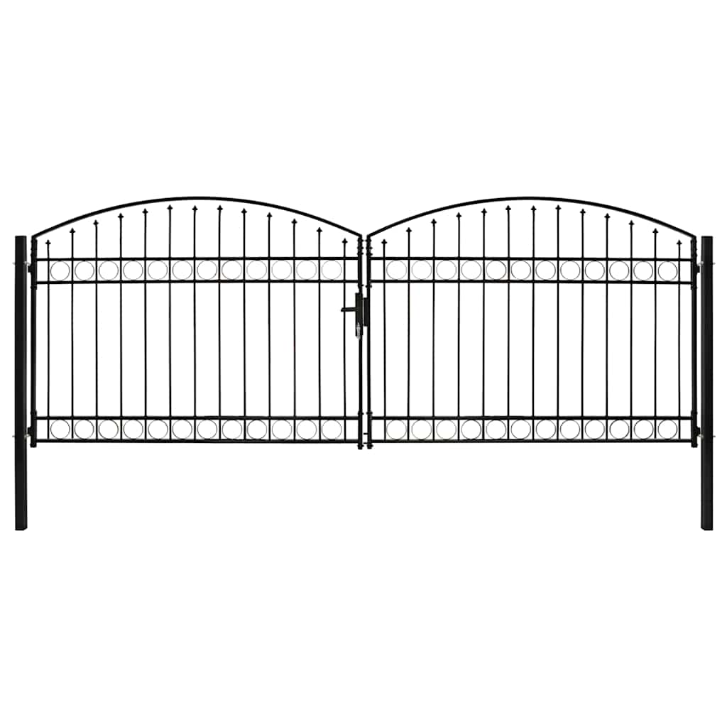 hegnslåge ASSEN dobbeltdør med buet top stål 400x150 cm