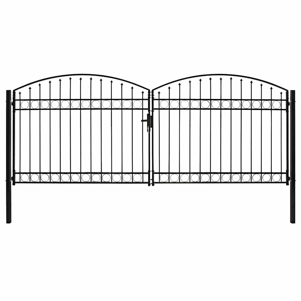 hegnslåge ASSEN dobbeltdør med buet top stål 400x175 cm