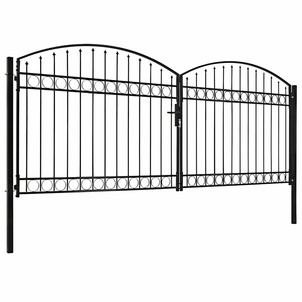 hegnslåge ASSEN dobbeltdør med buet top stål 400x175 cm