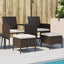 2-personers havesofa med bord og skamler polyrattan brun
