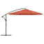 hængeparasol 350 cm aluminiumstang terrakotta