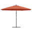 hængeparasol 350 cm aluminiumstang terrakotta