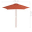 parasol 270 cm træstang terrakottafarvet