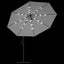 hængeparasol med LED-lys og metalstang 350 cm sandfarvet