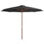 udendørs parasol med træstang 350 cm antracitgrå
