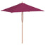 parasol 150x200 cm træstang bordeauxrød