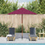 parasol 150x200 cm træstang bordeauxrød