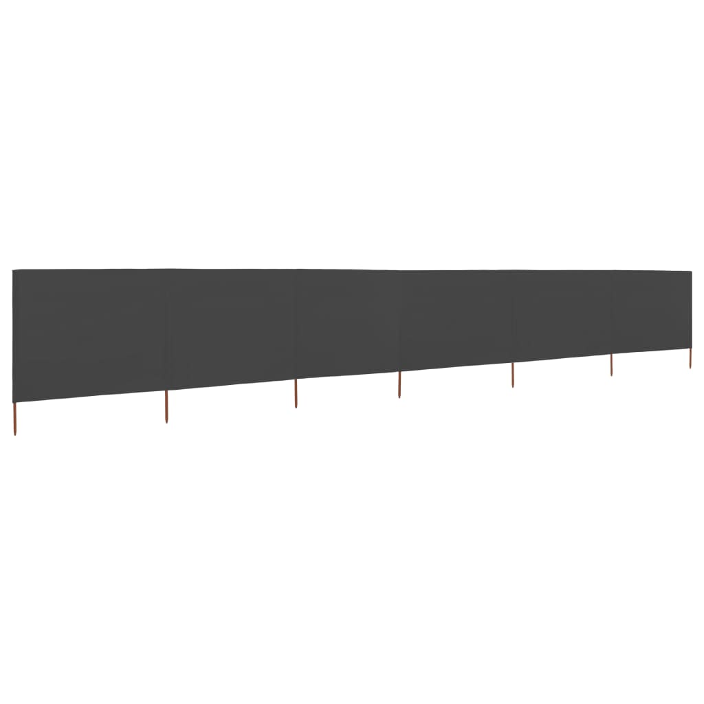 6-panels læsejl i stof - 800 × 80 cm, grå
