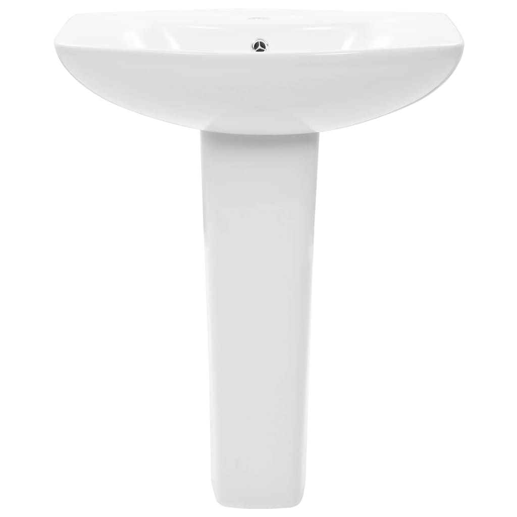 fritstående vask med piedestal keramik hvid 650 x 520 x 200 mm