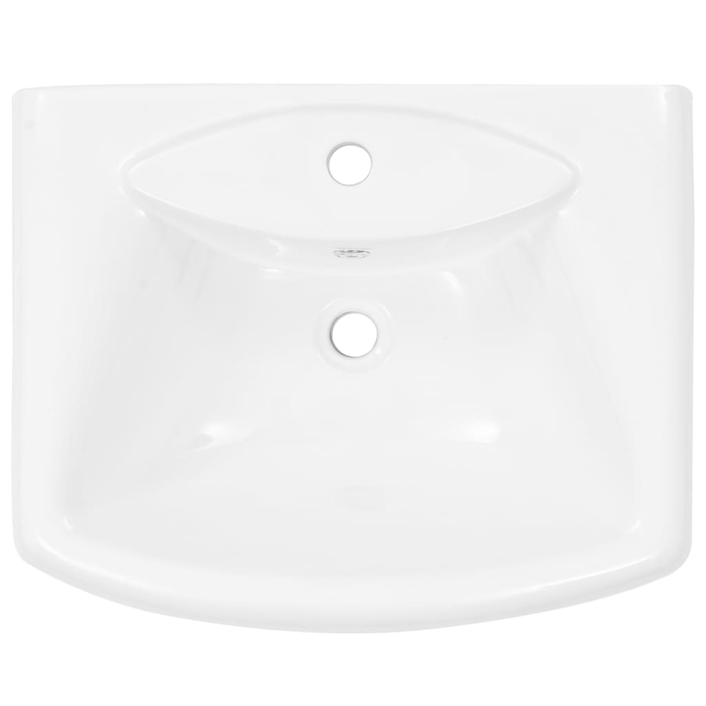 fritstående vask med piedestal keramik hvid 580 x 470 x 200 mm