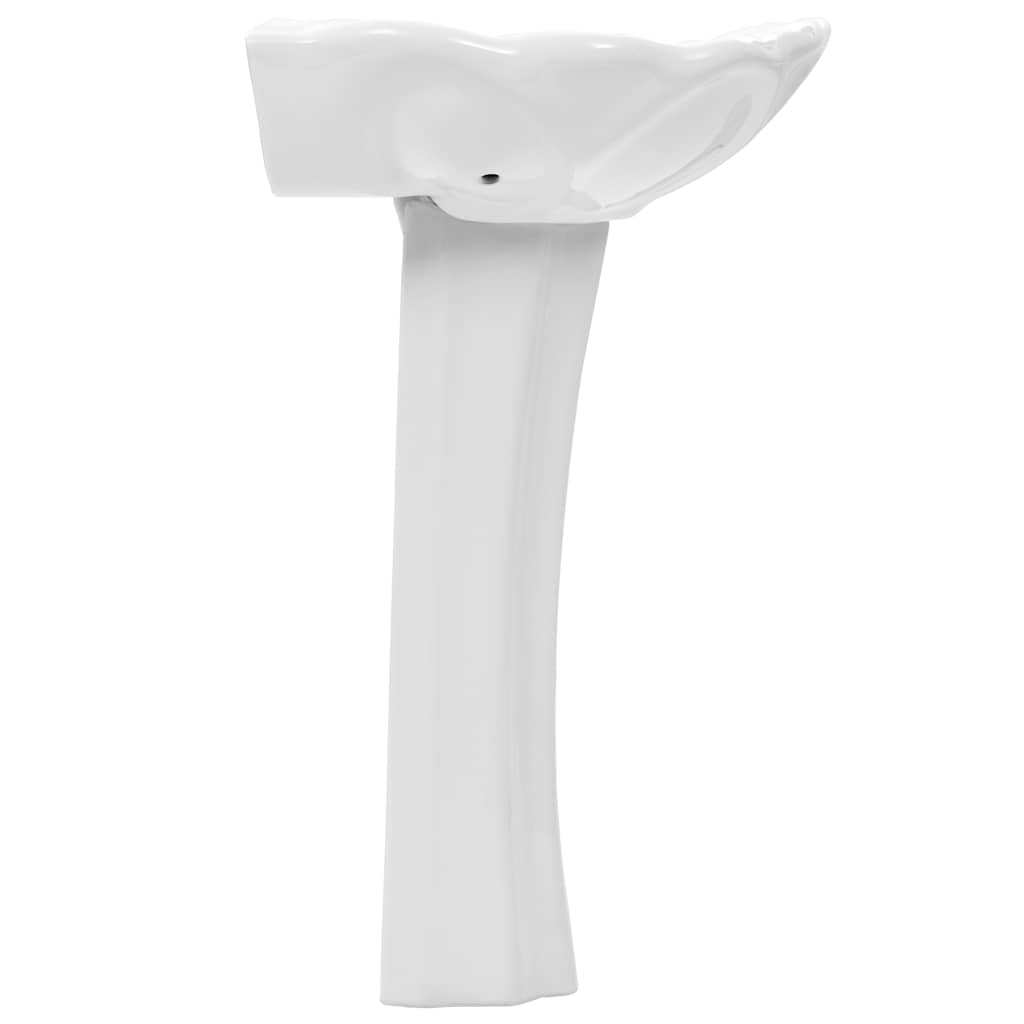 fritstående vask med piedestal keramik hvid 580 x 510 x 200 mm