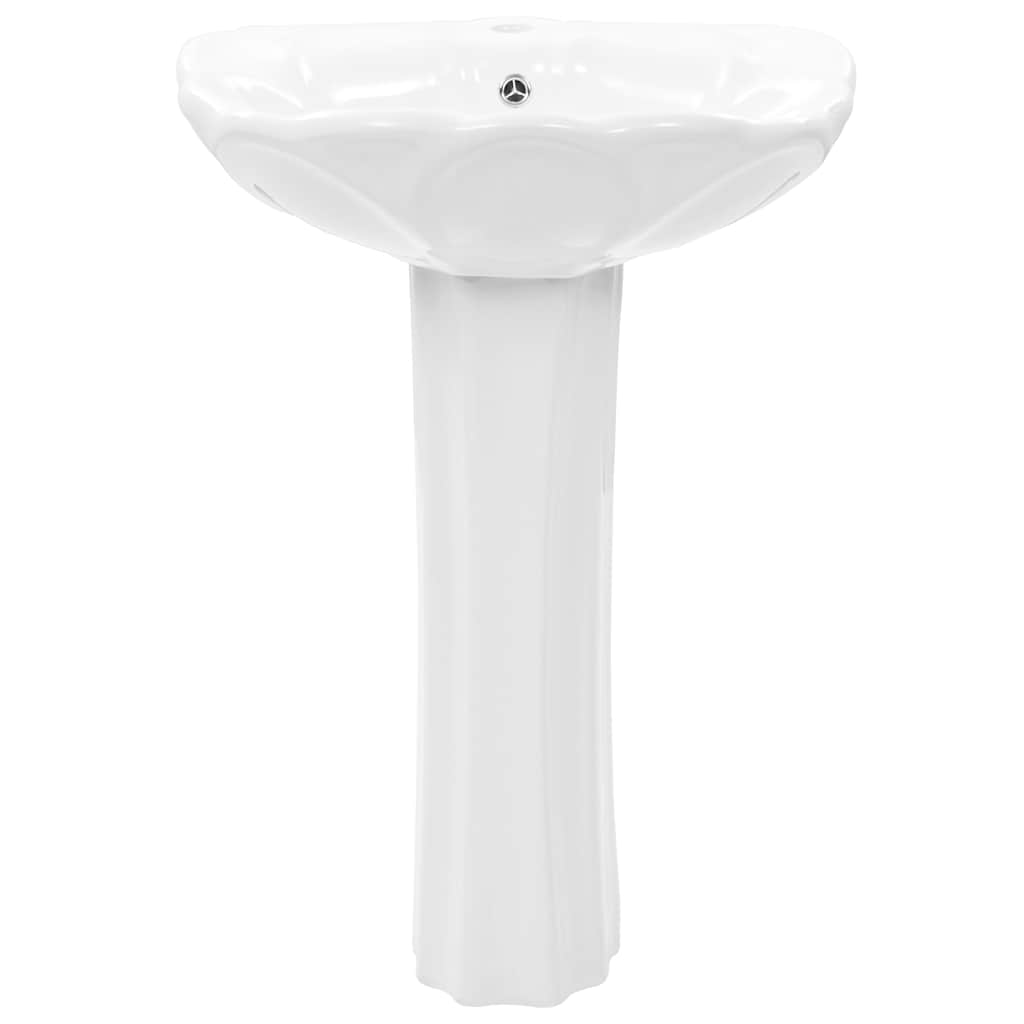 fritstående vask med piedestal keramik hvid 580 x 510 x 200 mm