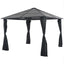 pavillon med gardin aluminium 3 x 3 m sort