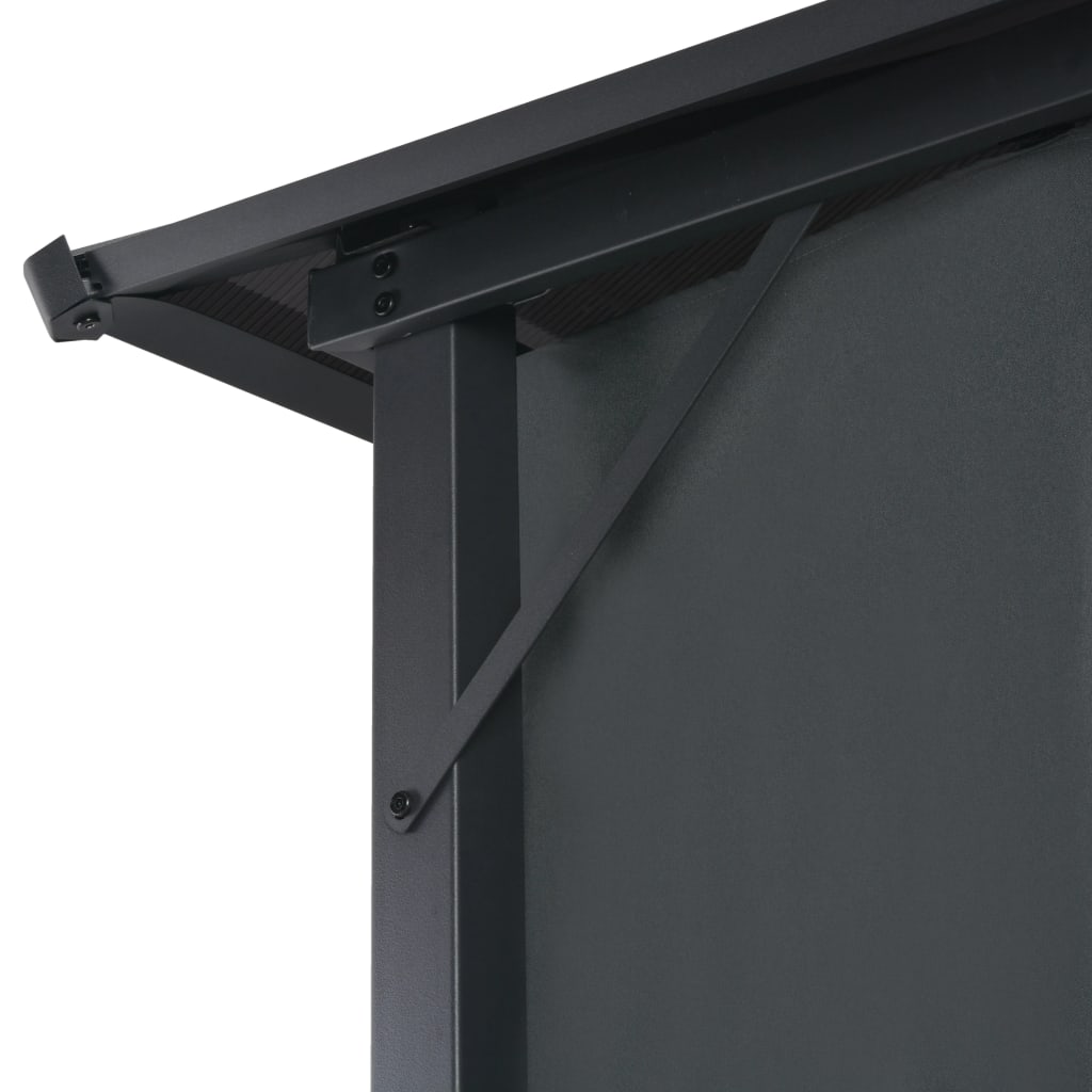 pavillon med gardin aluminium 3 x 3 m sort