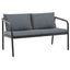 2-personers havesofa med hynder grå aluminium