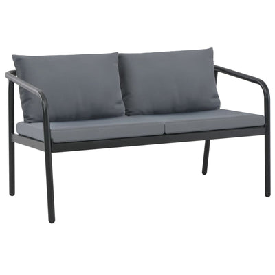 2-personers havesofa med hynder grå aluminium