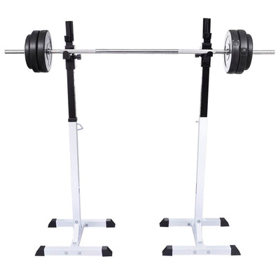 vægtstang- og squat-stativ med vægtstang- og håndvægtsæt 60,5kg