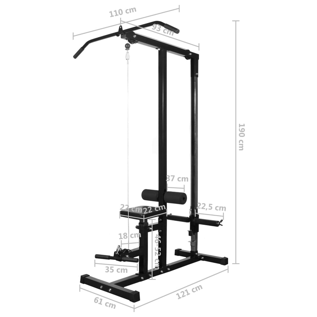 styrketårn med vægtstang- og håndvægtsæt 60,5 kg