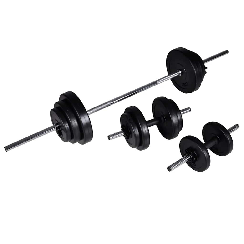 styrketårn med vægtstang- og håndvægtsæt 30,5 kg