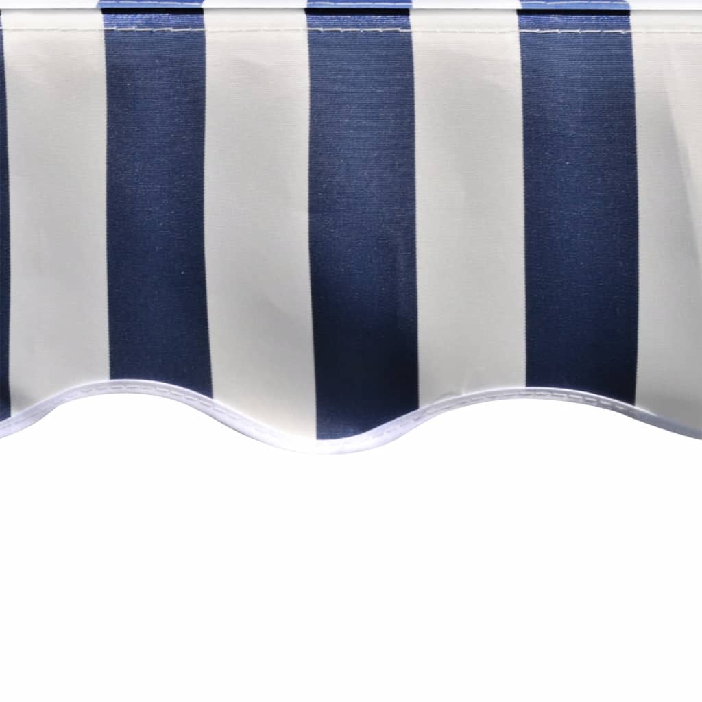 udskiftningsdug til markise 3,5x2,5 m polyester blå og hvid