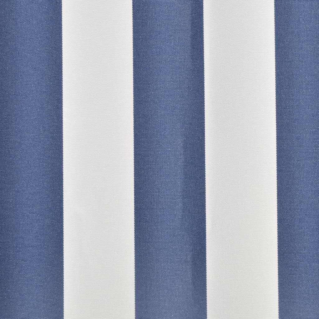 udskiftningsdug til markise 4,5x3 m polyester blå og hvid