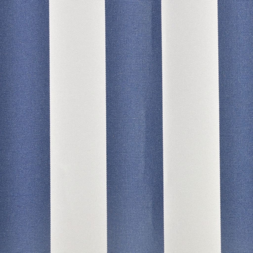 udskiftningsdug til markise 5x3 m polyester blå og hvid
