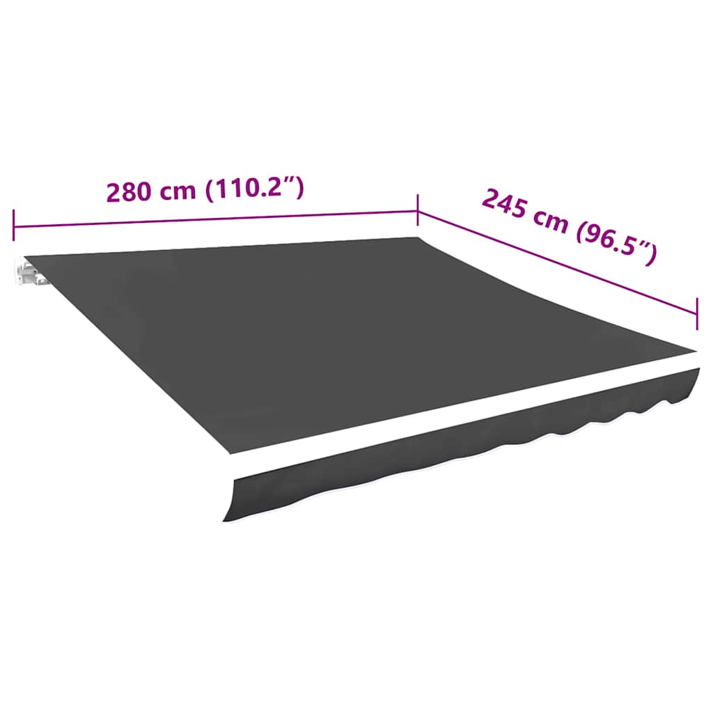 udskiftningsdug til markise 3x2,5 m polyester grå
