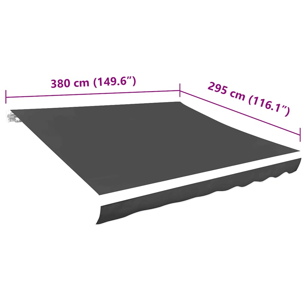 udskiftningsdug til markise 4x3 m polyester grå