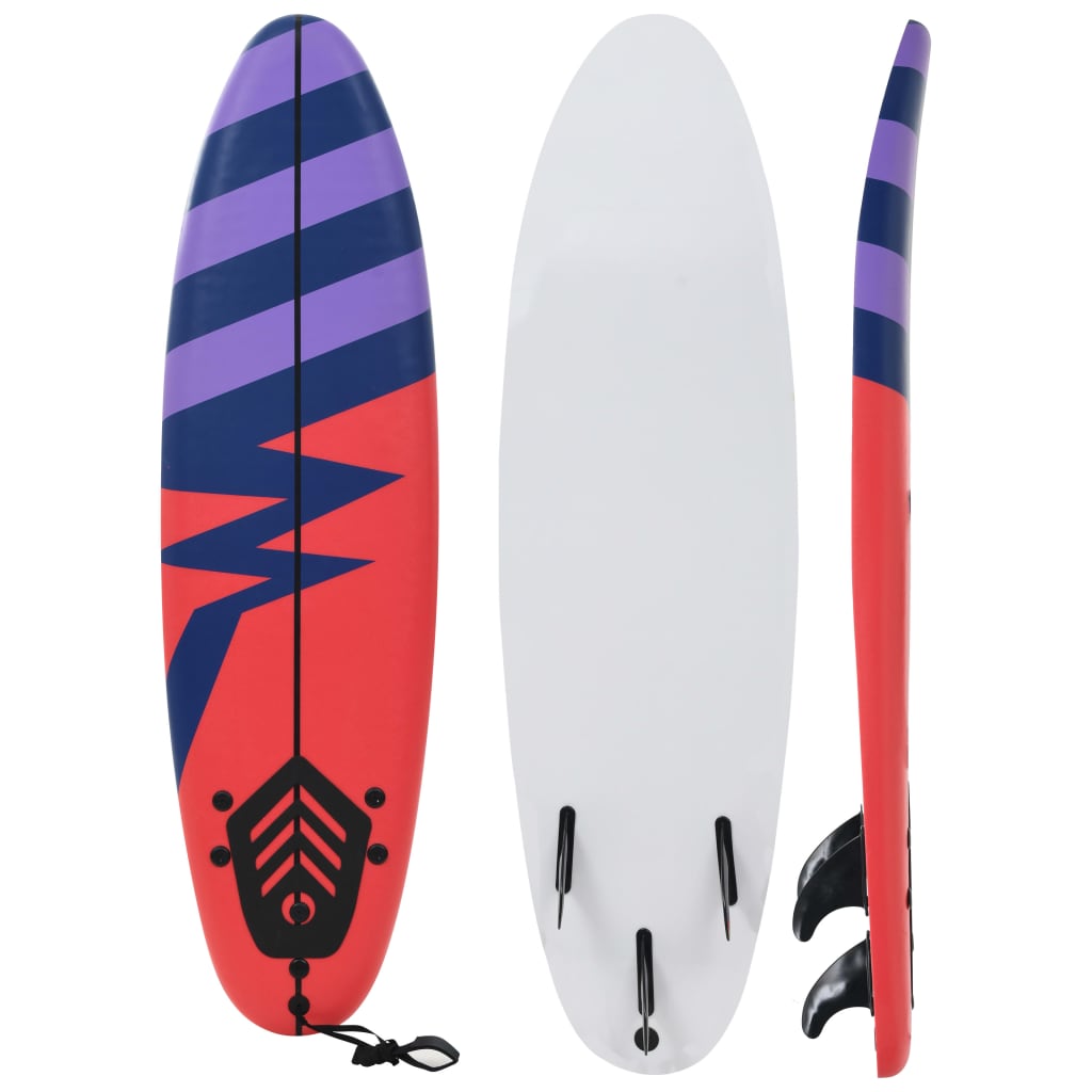 surfbræt 170 cm stribet