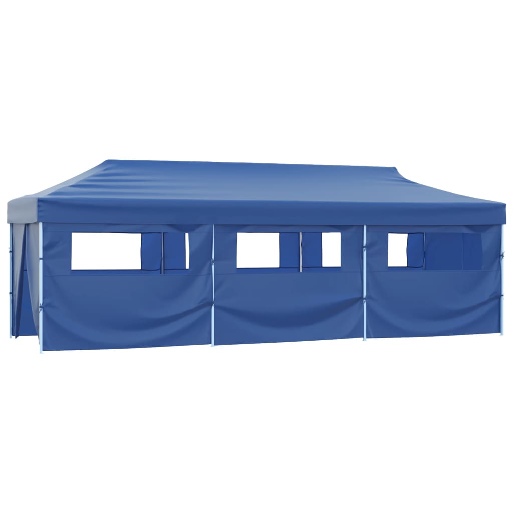 foldbart pop up-festtelt med 8 sidevægge 870x291x315 cm blå