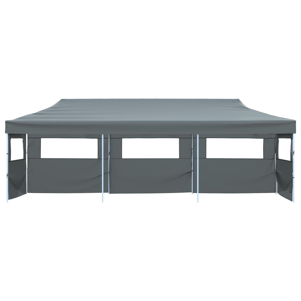foldbart pop op-festtelt med 5 sidevægge 870x291x315 cm antracitgrå